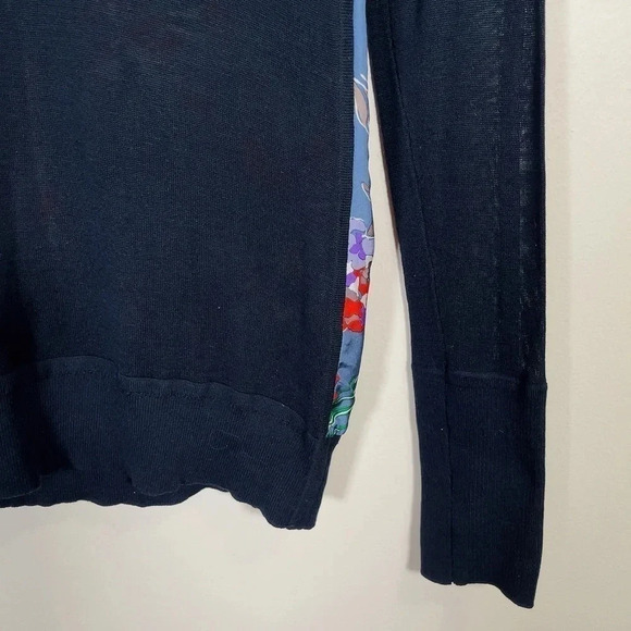 10 Crosby Derek Lam  Floral Back Navy Sweater - Picture 5 of 14
